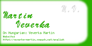 martin veverka business card